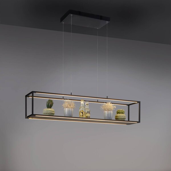 Paul Neuhaus Lampa wisząca Conni, możliwość ściemniania, czarny, salon / jadalnia, metal, nowoczesny
