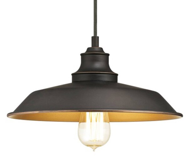 Westinghouse Lampa wisząca Iron Hill, możliwość ściemniania, czarny, salon / jadalnia, metal, vintage