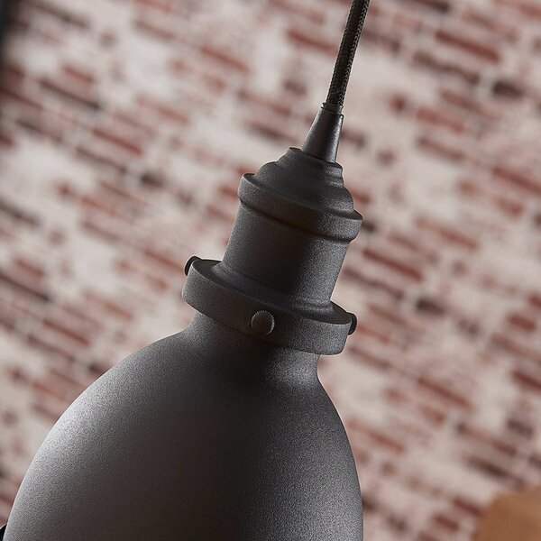 Lampa wisząca Jasminka Lindby, możliwość ściemniania, czarny, kuchnia, metal, nowoczesny