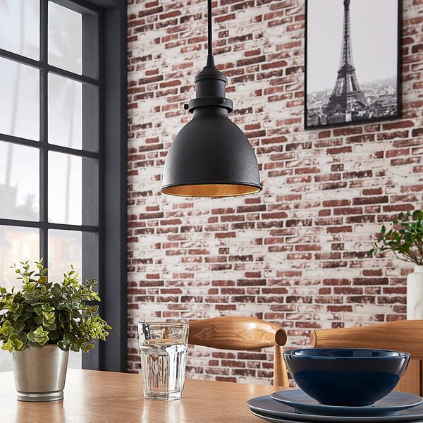 Lampa wisząca Jasminka Lindby, możliwość ściemniania, czarny, kuchnia, metal, nowoczesny