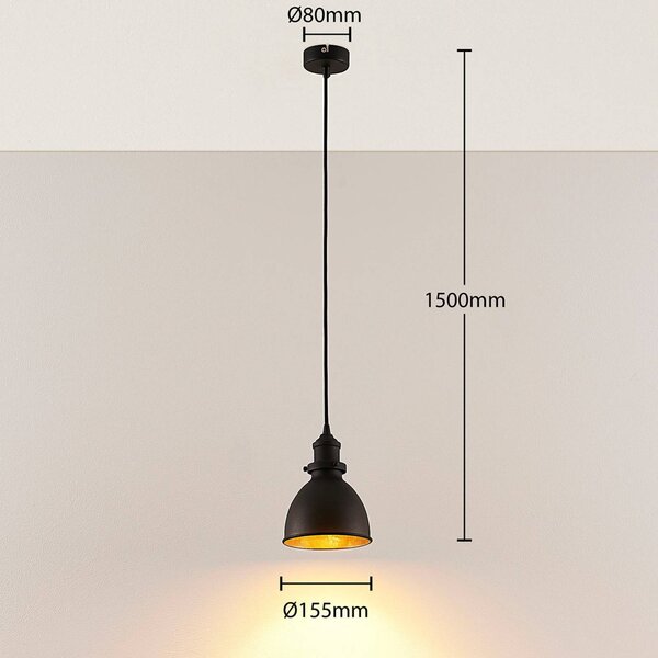 Lampa wisząca Jasminka Lindby, możliwość ściemniania, czarny, kuchnia, metal, nowoczesny