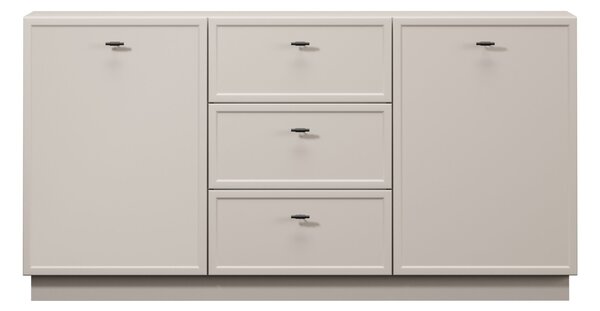 Komoda Lorini 150 cm z szufladami - kaszmir / czarne uchwyty T-bar