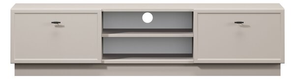 Szafka RTV Lorini 150 cm z szufladami - kaszmir / czarne uchwyty T-bar