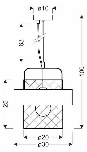 Metalowa lampa wisząca w czarno-srebrnym kolorze ø 30 cm Fiba – Candellux Lighting