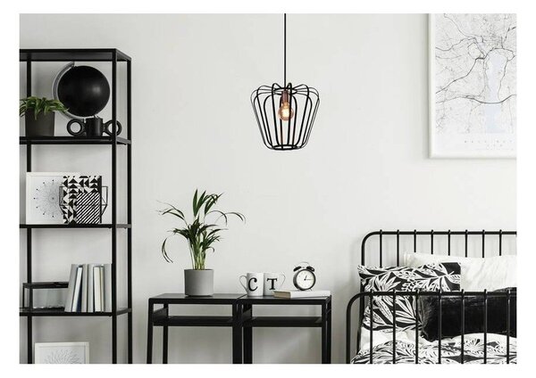 Czarna metalowa lampa wisząca ø 35 cm Jonas – Candellux Lighting