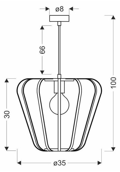 Czarna metalowa lampa wisząca ø 35 cm Jonas – Candellux Lighting