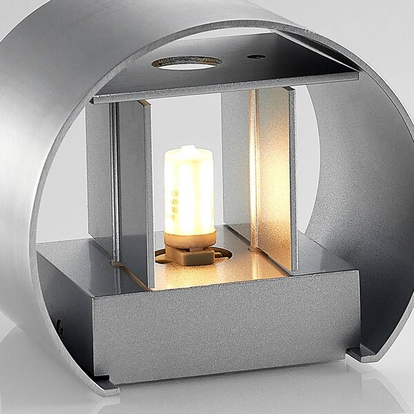 Kinkiet Zuzana Arcchio, możliwość ściemniania, aluminiowy / szary / cynkowy, salon / jadalnia, aluminium, nowoczesny