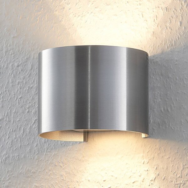 Kinkiet Zuzana Arcchio, możliwość ściemniania, aluminiowy / szary / cynkowy, salon / jadalnia, aluminium, nowoczesny