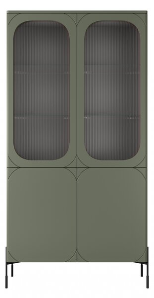 Witryna Sonatia 100 cm czterodrzwiowa - oliwka