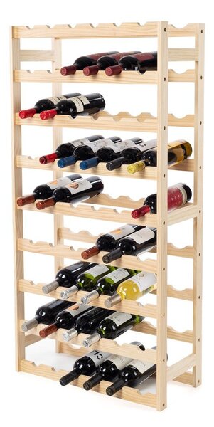 Regał na wino z litego drewna sosnowego w naturalnym kolorze liczba butelek 54 60x121x27 cm Luana – Compactor