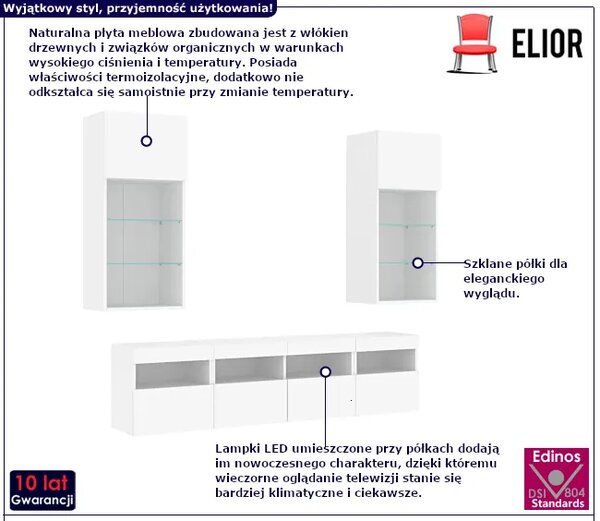 5-częściowy zestaw mebli w kolorze białym F7-M20