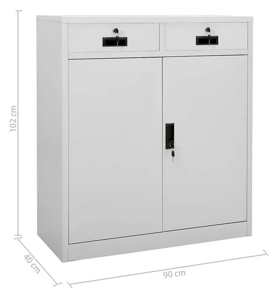 Jasnoszara szafka biurowa zamykana M1-A19