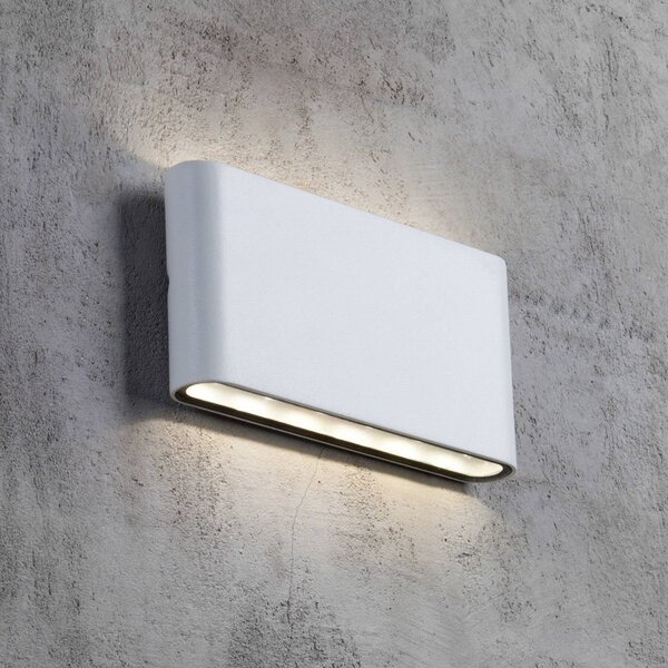 Nordlux Kinkiet zewnętrzny LED Kinver, biały / opal, metal, nowoczesny