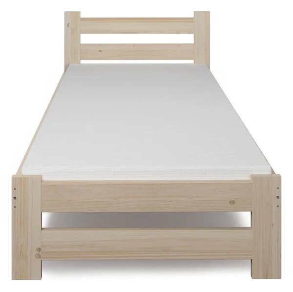 Drewniane Łóżko Jednoosobowe Z Materacem 90X200 W3-G39