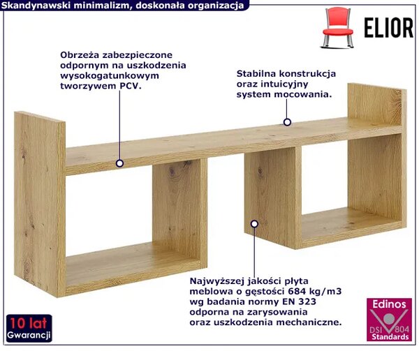 Skandynawska półka ścienna w kolorze dąb artisan M5-G56