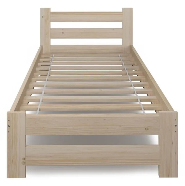 Drewniane Łóżko Jednoosobowe Z Materacem 90X200 W3-G39