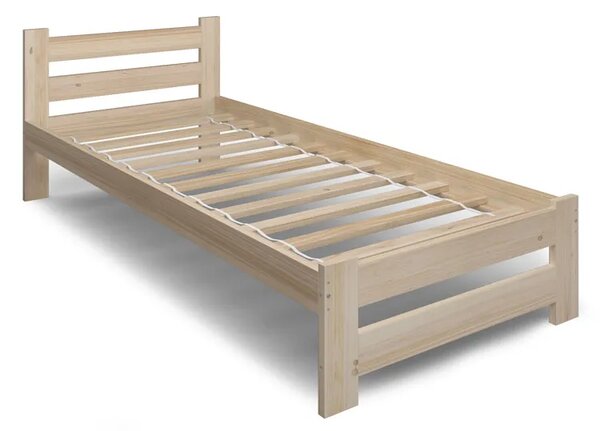 Drewniane Łóżko Jednoosobowe Z Materacem 90X200 W3-G39