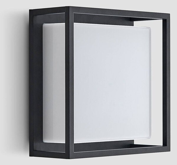 Kinkiet zewnętrzny LED Ilirian Lucande, czarny, aluminium, nowoczesny