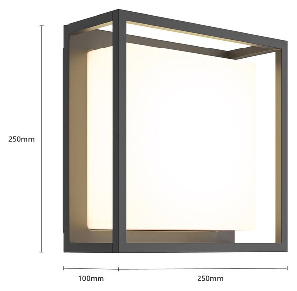 Kinkiet zewnętrzny LED Ilirian Lucande, czarny, aluminium, nowoczesny