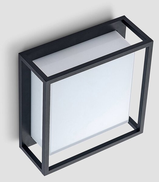 Kinkiet zewnętrzny LED Ilirian Lucande, czarny, aluminium, nowoczesny