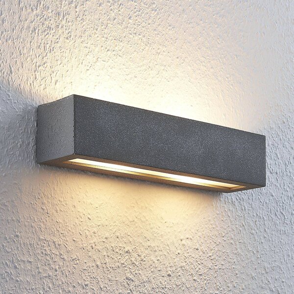 Kinkiet Nellie Lindby, możliwość ściemniania, aluminiowy / szary / cynkowy, salon / jadalnia, beton, nowoczesny