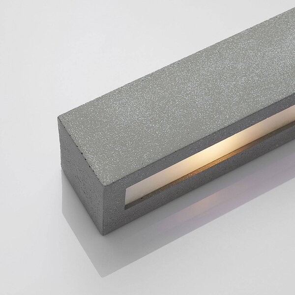 Kinkiet Nellie Lindby, możliwość ściemniania, aluminiowy / szary / cynkowy, salon / jadalnia, beton, nowoczesny