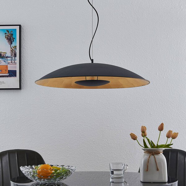 Lampa wisząca Narisara Lindby, możliwość ściemniania, czarny, salon / jadalnia, metal, nowoczesny