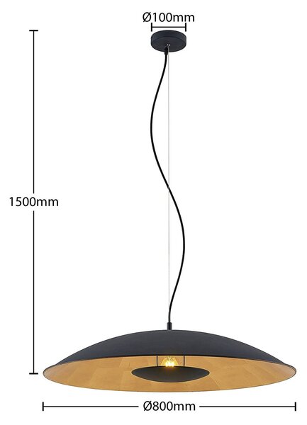 Lampa wisząca Narisara Lindby, możliwość ściemniania, czarny, salon / jadalnia, metal, nowoczesny