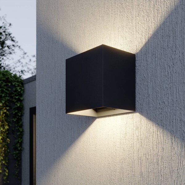 Kinkiet zewnętrzny LED Evie Lucande, aluminiowy / szary / cynkowy, aluminium, nowoczesny