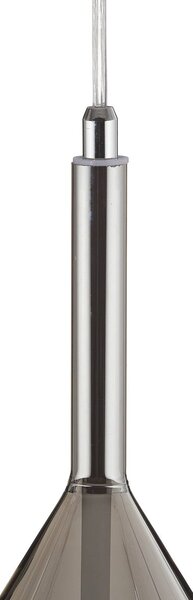 Fabas Luce Lampa wisząca szklana Lila, możliwość ściemniania, aluminiowy / szary / cynkowy, salon / jadalnia, szkło, nowoczesny