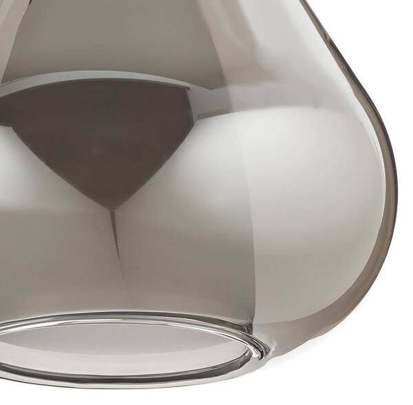 Fabas Luce Lampa wisząca szklana Lila, możliwość ściemniania, aluminiowy / szary / cynkowy, salon / jadalnia, szkło, nowoczesny