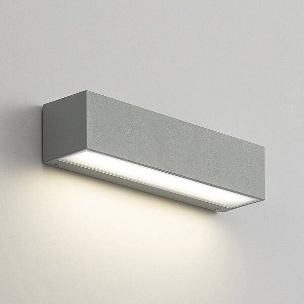 Kinkiet zewnętrzny LED Lengo Arcchio, aluminiowy / szary / cynkowy, aluminium, nowoczesny
