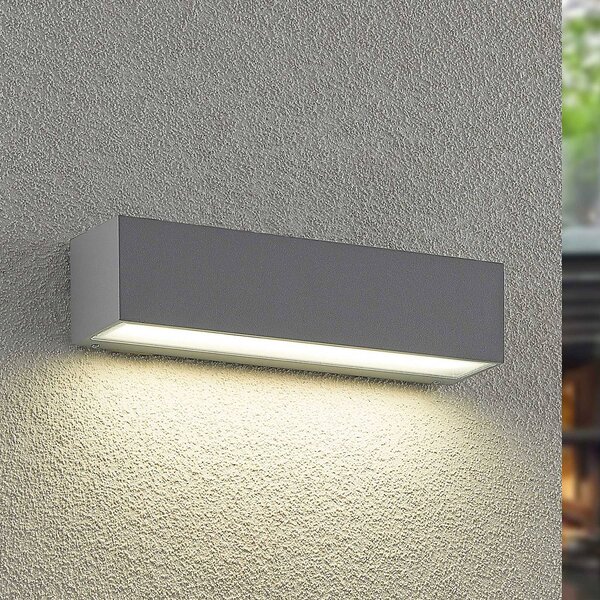 Kinkiet zewnętrzny LED Lengo Arcchio, aluminiowy / szary / cynkowy, aluminium, nowoczesny