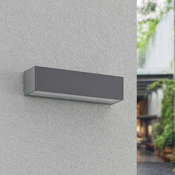 Kinkiet zewnętrzny LED Lengo Arcchio, aluminiowy / szary / cynkowy, aluminium, nowoczesny