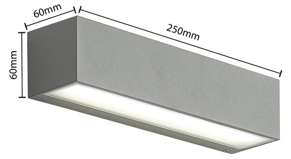 Kinkiet zewnętrzny LED Lengo Arcchio, aluminiowy / szary / cynkowy, aluminium, nowoczesny