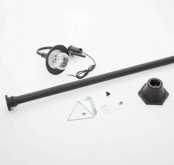 Lampa zewnętrzna Lindby Daphne, 220 cm, czarna, E27, IP44 Daphne Lindby, możliwość ściemniania, czarny, aluminium, nowoczesny