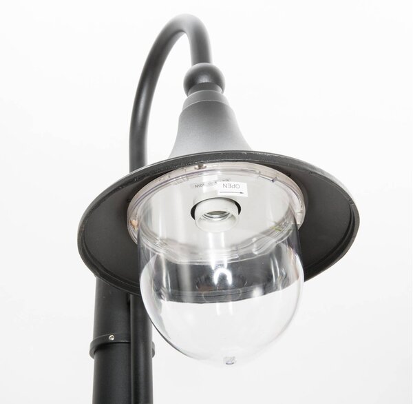 Lampa zewnętrzna Lindby Daphne, 220 cm, czarna, E27, IP44 Daphne Lindby, możliwość ściemniania, czarny, aluminium, nowoczesny
