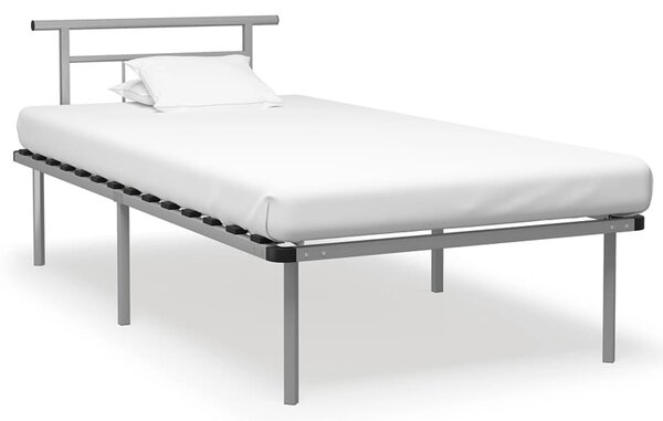Szare metalowe łóżko pojedyncze 100x200 cm F0-Z53