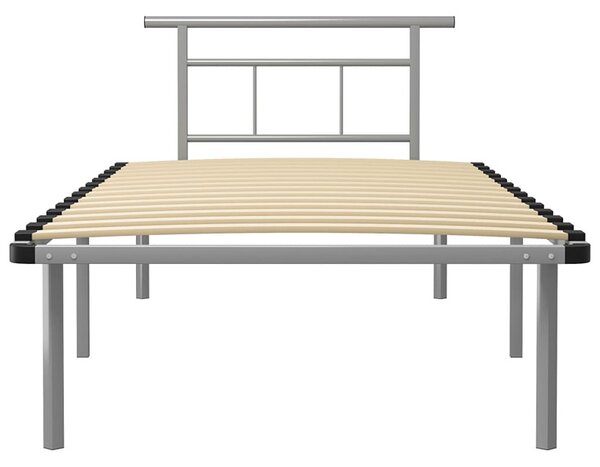 Szare metalowe łóżko pojedyncze 100x200 cm F0-Z53