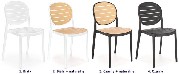 Krzesło sztaplowane biały + naturalny K8-B69