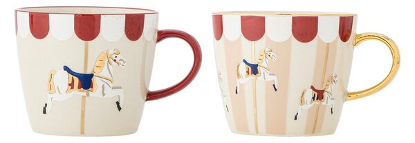 Kamionkowe kubki zestaw 2 szt. ze świątecznym motywem 380 ml Merry-go-round – Bloomingville