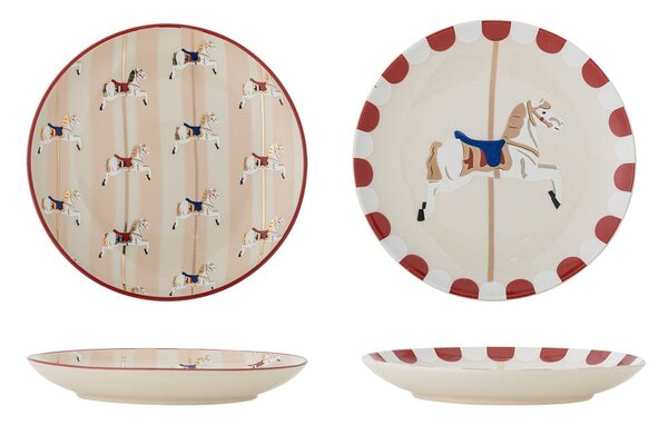 Kamionkowe talerze zestaw 2 szt. ze świątecznym motywem deserowe ø 16 cm Merry-go-round – Bloomingville