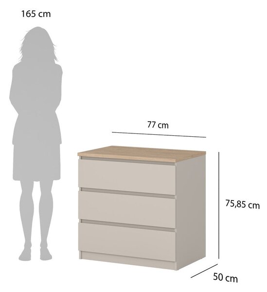 Kremowa komoda 77x76x50 cm Naia – Tvilum