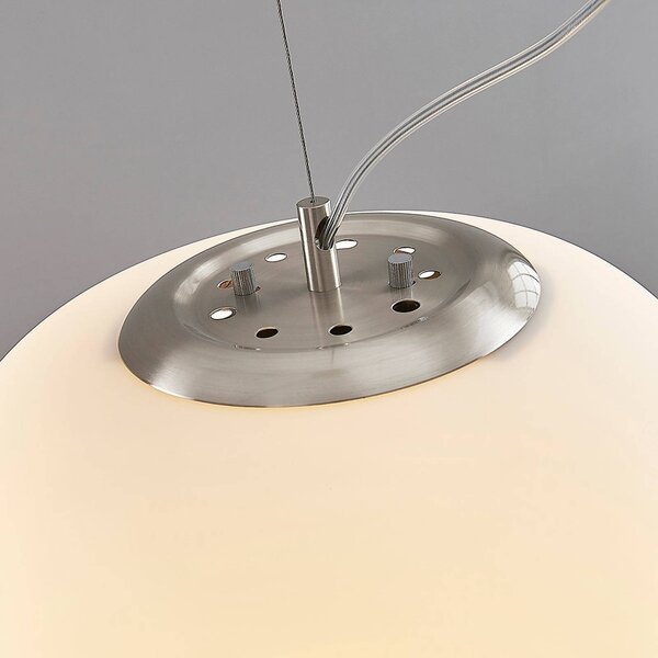 Lampa wisząca szklana Lindby, możliwość ściemniania, biały / opal, kuchnia, szkło, nowoczesny