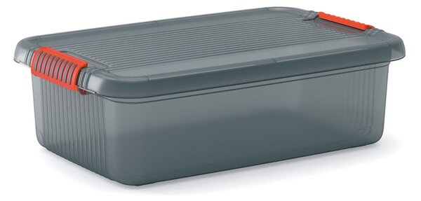 Szary plastikowy pojemnik z pokrywką 59x39x18 cm K Latch Box – KIS