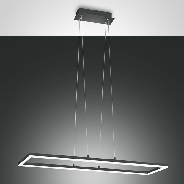 Fabas Luce Lampa wisząca Bard, możliwość ściemniania, czarny, salon / jadalnia, metal, nowoczesny