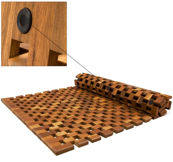Mata łazienkowa CUBE, drewno akacjowe 80x50x1cm, brązowa Casaria
