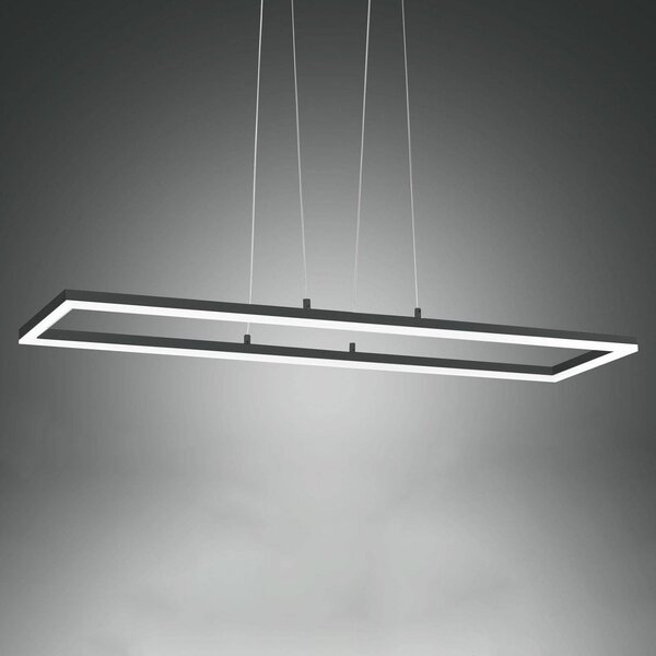 Fabas Luce Lampa wisząca Bard, możliwość ściemniania, czarny, salon / jadalnia, metal, nowoczesny