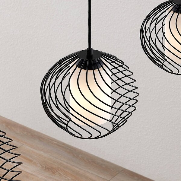 Lampa wisząca Cedrice Lindby, możliwość ściemniania, czarny, salon / jadalnia, metal, vintage