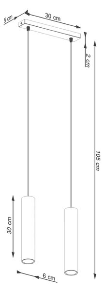 Podwójna oliwkowa lampa wisząca - 6X M058 P8-F64